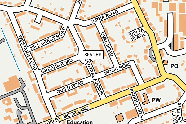 S65 2ES map - OS OpenMap – Local (Ordnance Survey)