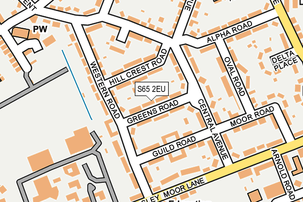 S65 2EU map - OS OpenMap – Local (Ordnance Survey)