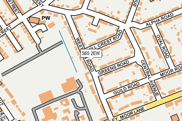 S65 2EW map - OS OpenMap – Local (Ordnance Survey)