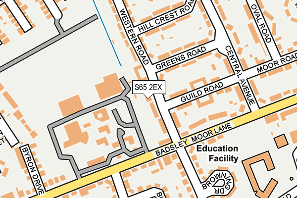 S65 2EX map - OS OpenMap – Local (Ordnance Survey)