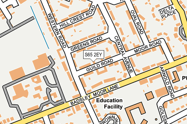 S65 2EY map - OS OpenMap – Local (Ordnance Survey)