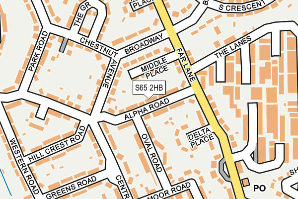 S65 2HB map - OS OpenMap – Local (Ordnance Survey)
