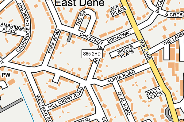 S65 2HD map - OS OpenMap – Local (Ordnance Survey)