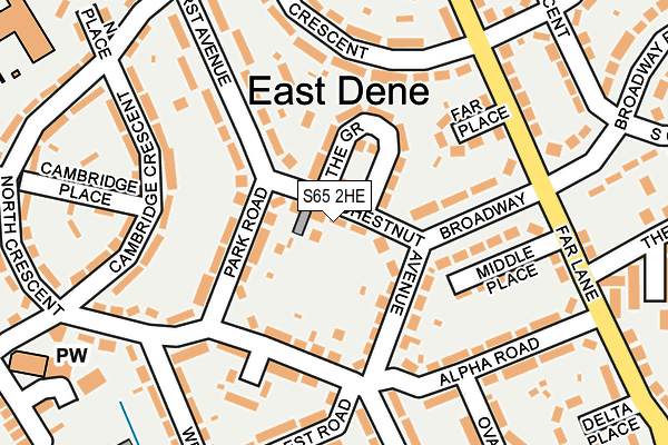 S65 2HE map - OS OpenMap – Local (Ordnance Survey)