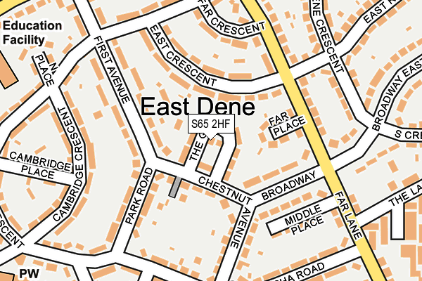 S65 2HF map - OS OpenMap – Local (Ordnance Survey)