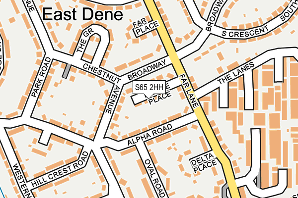 S65 2HH map - OS OpenMap – Local (Ordnance Survey)