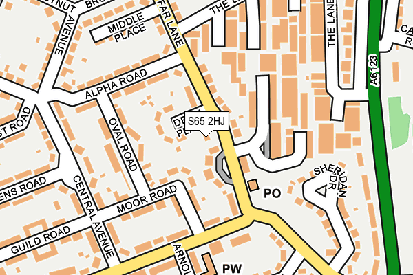 S65 2HJ map - OS OpenMap – Local (Ordnance Survey)