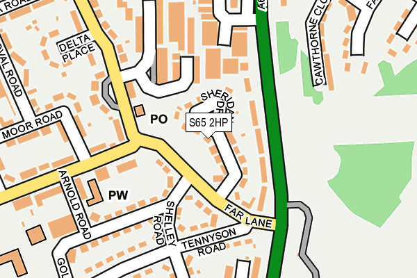 S65 2HP map - OS OpenMap – Local (Ordnance Survey)