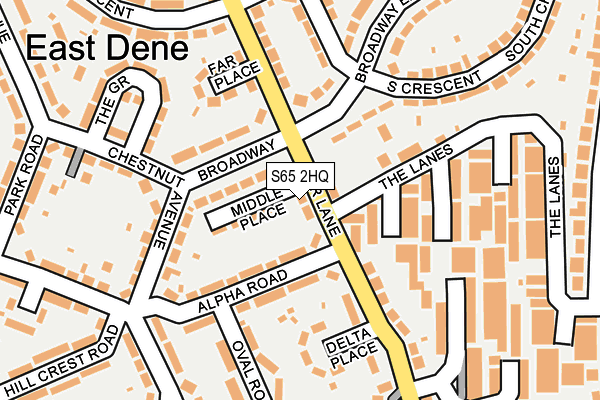 S65 2HQ map - OS OpenMap – Local (Ordnance Survey)