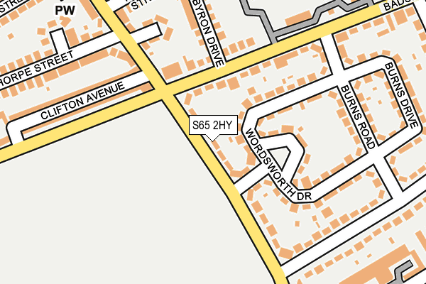 S65 2HY map - OS OpenMap – Local (Ordnance Survey)