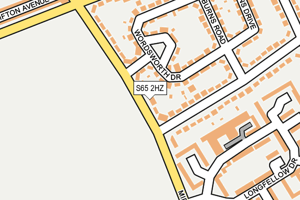 S65 2HZ map - OS OpenMap – Local (Ordnance Survey)