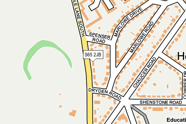 S65 2JB map - OS OpenMap – Local (Ordnance Survey)