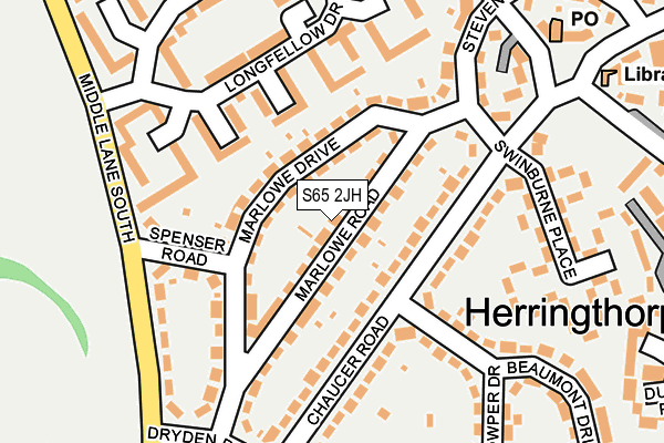 S65 2JH map - OS OpenMap – Local (Ordnance Survey)
