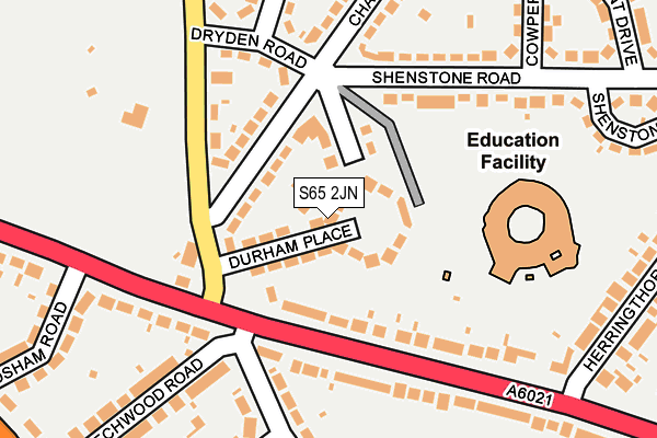 S65 2JN map - OS OpenMap – Local (Ordnance Survey)