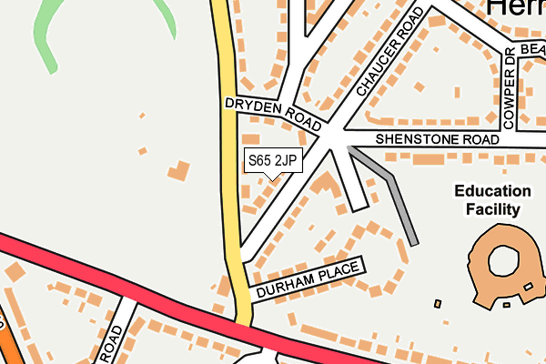 S65 2JP map - OS OpenMap – Local (Ordnance Survey)