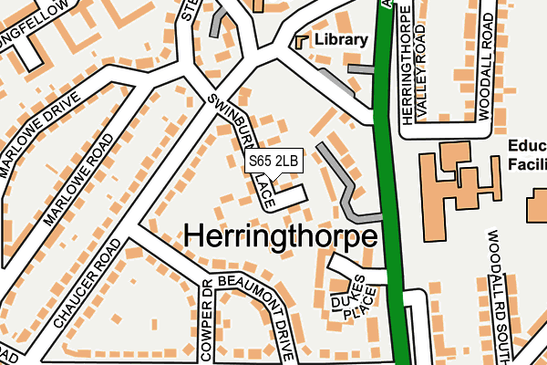 S65 2LB map - OS OpenMap – Local (Ordnance Survey)