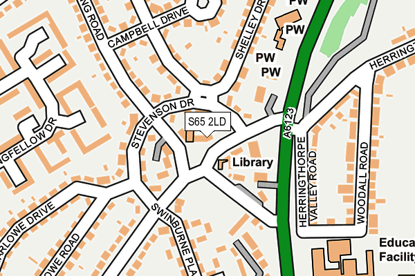 S65 2LD map - OS OpenMap – Local (Ordnance Survey)