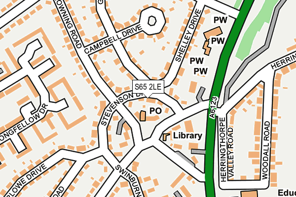 S65 2LE map - OS OpenMap – Local (Ordnance Survey)