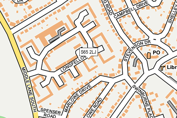 S65 2LJ map - OS OpenMap – Local (Ordnance Survey)