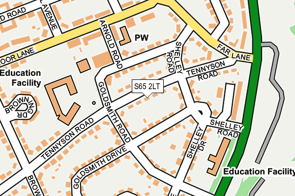 S65 2LT map - OS OpenMap – Local (Ordnance Survey)