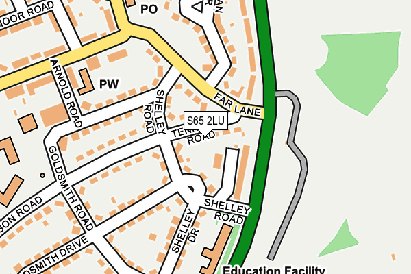 S65 2LU map - OS OpenMap – Local (Ordnance Survey)