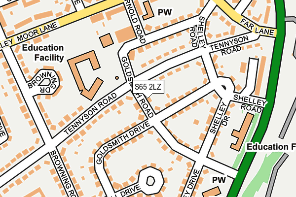 S65 2LZ map - OS OpenMap – Local (Ordnance Survey)