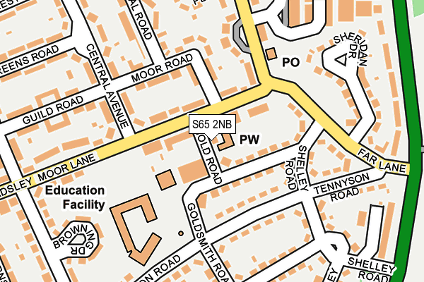 S65 2NB map - OS OpenMap – Local (Ordnance Survey)