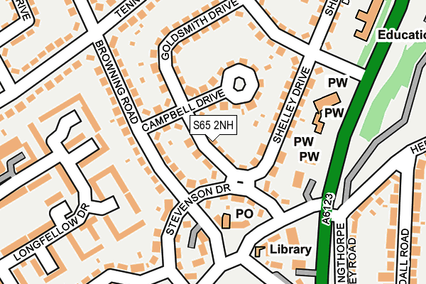 S65 2NH map - OS OpenMap – Local (Ordnance Survey)