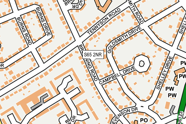 S65 2NR map - OS OpenMap – Local (Ordnance Survey)