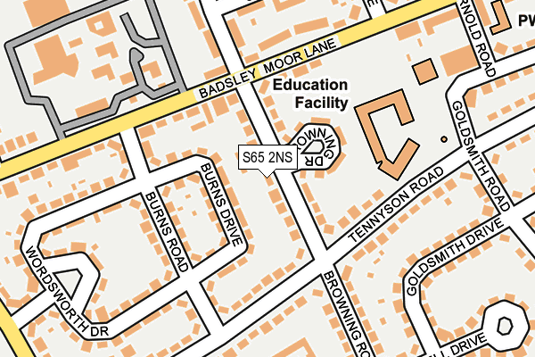 S65 2NS map - OS OpenMap – Local (Ordnance Survey)