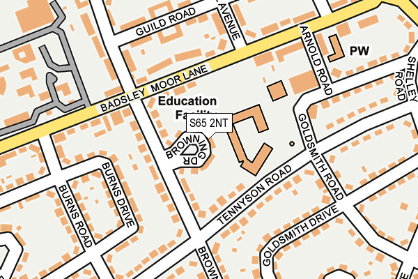 S65 2NT map - OS OpenMap – Local (Ordnance Survey)