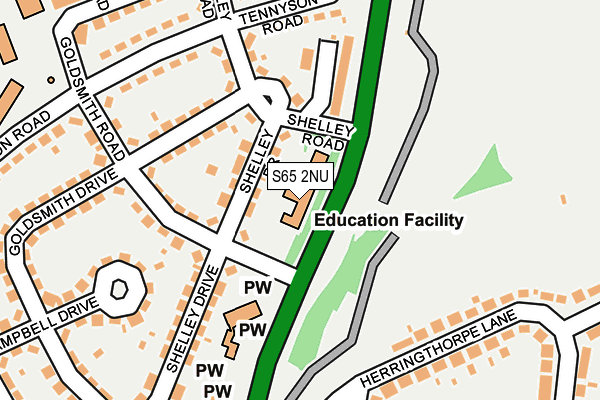 S65 2NU map - OS OpenMap – Local (Ordnance Survey)