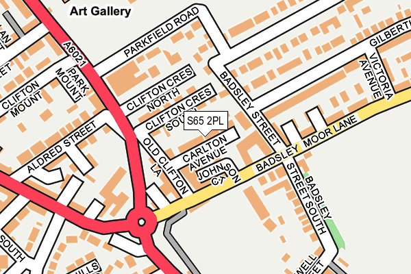 S65 2PL map - OS OpenMap – Local (Ordnance Survey)