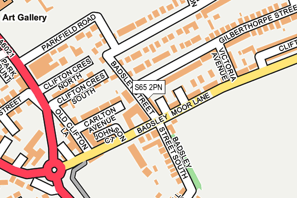 S65 2PN map - OS OpenMap – Local (Ordnance Survey)