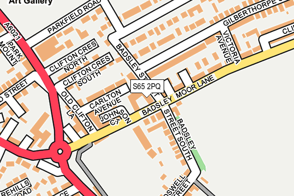 S65 2PQ map - OS OpenMap – Local (Ordnance Survey)