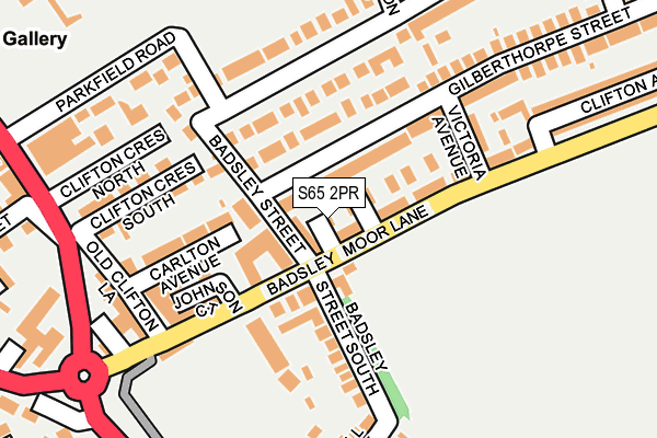 S65 2PR map - OS OpenMap – Local (Ordnance Survey)