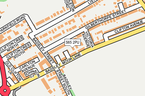 S65 2PU map - OS OpenMap – Local (Ordnance Survey)