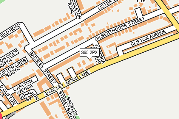 S65 2PX map - OS OpenMap – Local (Ordnance Survey)