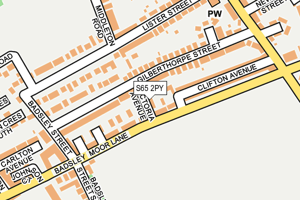 S65 2PY map - OS OpenMap – Local (Ordnance Survey)