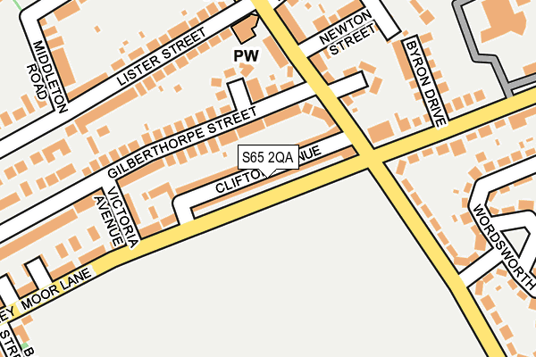 S65 2QA map - OS OpenMap – Local (Ordnance Survey)
