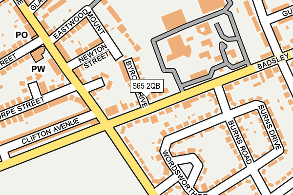 S65 2QB map - OS OpenMap – Local (Ordnance Survey)