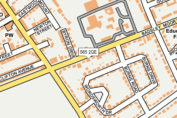 S65 2QE map - OS OpenMap – Local (Ordnance Survey)