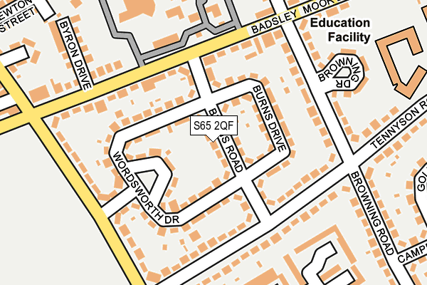 S65 2QF map - OS OpenMap – Local (Ordnance Survey)