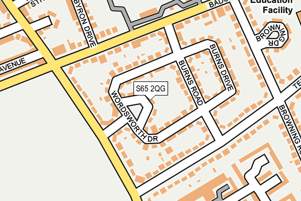 S65 2QG map - OS OpenMap – Local (Ordnance Survey)