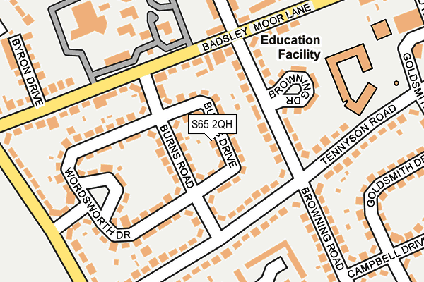 S65 2QH map - OS OpenMap – Local (Ordnance Survey)