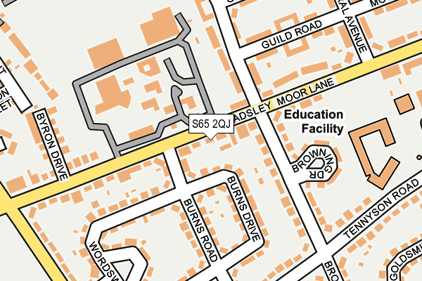 S65 2QJ map - OS OpenMap – Local (Ordnance Survey)