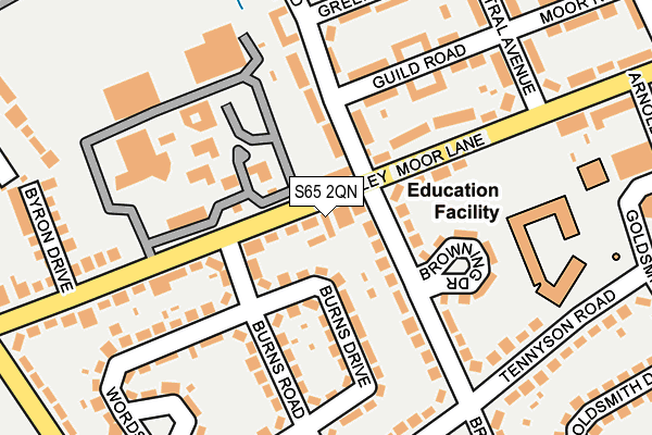 S65 2QN map - OS OpenMap – Local (Ordnance Survey)