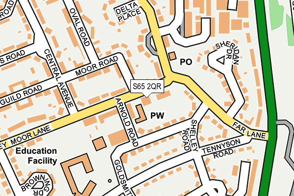 S65 2QR map - OS OpenMap – Local (Ordnance Survey)