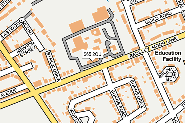 S65 2QU map - OS OpenMap – Local (Ordnance Survey)