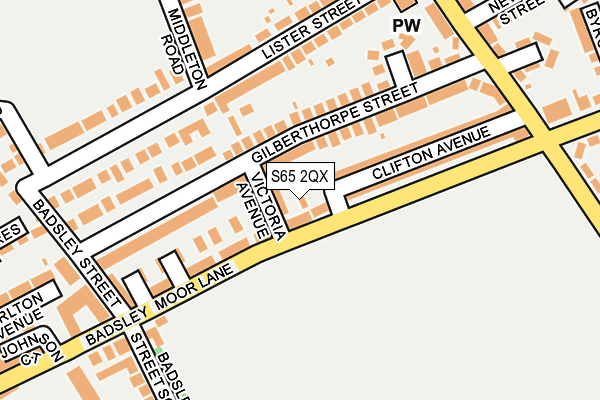 S65 2QX map - OS OpenMap – Local (Ordnance Survey)